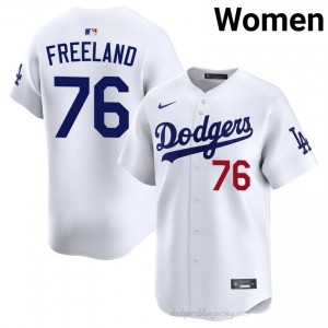 #76 Alex Freeland White On-Field Style Baseball Jersey | Women Authentic LA Dodgers MLB Apparel 6BA85d85