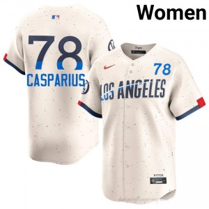 Women Ben Casparius #78 Dodgers Cream Elite Baseball Jersey| Stitch Authentic ifg33481