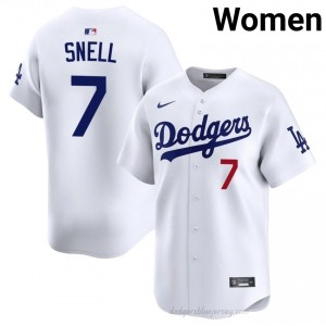 #7 Blake Snell White On-Field Style Baseball Jersey | Women Authentic LA Dodgers MLB Apparel 5MT5Y295