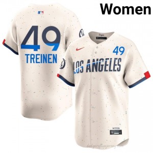 Blake Treinen #49 Cream Baseball Jersey | Women Dodgers Premium MLB Uniform S2l5iN87