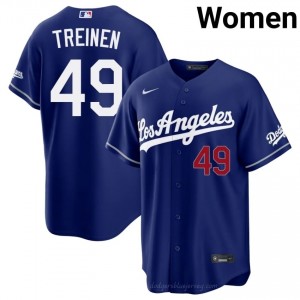 Dodgers Blake Treinen #49 Royal Women Premium Jersey | MLB Collectible Baseball Uniform nR7bk266