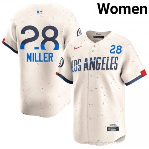 Bobby Miller #28 Cream Baseball Jersey | Women Dodgers Premium MLB Uniform y270h732