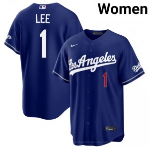 Women Brandon Lee #1 Royal Alternate Limited Baseball Jersey | LAD Official MLB Design gqFX6r79