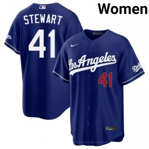 Women Brock Stewart #41 Royal Alternate Limited Baseball Jersey | L.A. Dodgers Official MLB Design 47yw3027