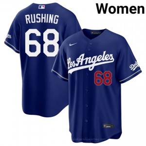 Women Dalton Rushing #68 Dodgers Royal Elite Baseball Jersey| Stitched Authentic Pqlaan62