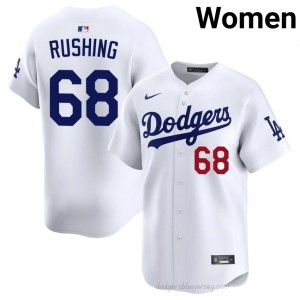 #68 Dalton Rushing White On-Field Style Baseball Jersey | Women Authentic LA Dodgers MLB Apparel 2EabfW11