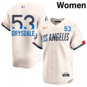 #53 Don Drysdale Cream On-Field Style Baseball Jersey | Women Authentic Dodgers MLB Apparel Hr6hXy46