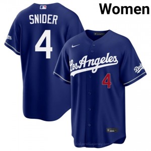 Women Duke Snider #4 Los Angeles Dodgers Royal Elite Baseball Jersey| Stitched Authentic Jb124022