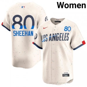 Emmet Sheehan #80 Cream Baseball Jersey | Women Dodgers Premium MLB Uniform 8a41c285
