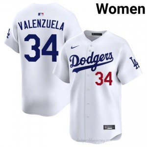 Fernando Valenzuela #34 White Baseball Jersey | Women LA Dodgers Premium MLB Uniform DVirWM33