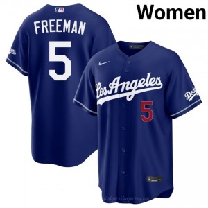 Women Freddie Freeman #5 Royal Alternate Limited Baseball Jersey | Dodgers Official MLB Design Hmo82O40
