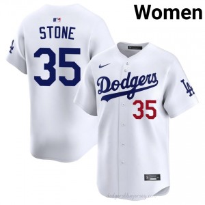 Women Gavin Stone #35 LA Dodgers White Elite Baseball Jersey| Embroidery Authentic C360PT46