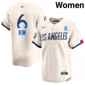 #6 Hyeseong Kim Cream On-Field Style Baseball Jersey | Women Authentic Dodgers MLB Apparel 30hbh322