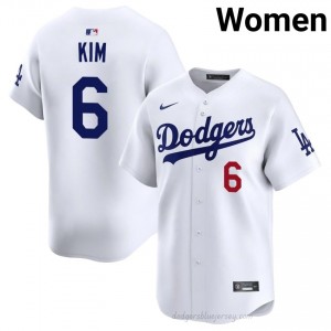 Women Hyeseong Kim #6 LA Dodgers White Elite Baseball Jersey| Embroidery Authentic 073R5672