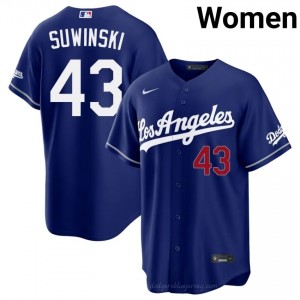 L.A. Dodgers Jack Suwinski #43 Royal Women Premium Jersey | MLB Collectible Baseball Uniform 7N4NGN55