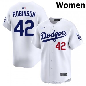 Women Jackie Robinson #42 White Alternate Limited Baseball Jersey | LA Dodgers Official MLB Design U0bW7F59