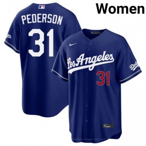 Women Joc Pederson #31 Dodgers Royal Elite Baseball Jersey| Stitched Authentic Kn760760