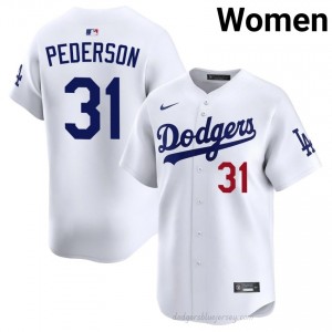 Women Joc Pederson #31 LA Dodgers White Elite Baseball Jersey| Embroidery Authentic 1f48Nn81