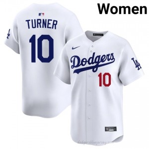 Justin Turner #10 White Baseball Jersey | Women LA Dodgers Premium MLB Uniform 03v2w171
