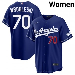 Women Justin Wrobleski #70 LAD Royal Elite Baseball Jersey| Stitched Authentic Y1nsVQ99
