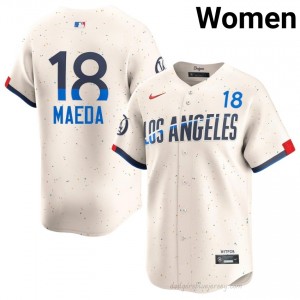 Cream Kenta Maeda #18 Women Baseball Jersey | Dodgers Limited Edition MLB Player Gear 6fg5i298