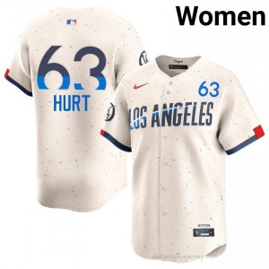 Kyle Hurt #63 Cream Baseball Jersey | Women Dodgers Premium MLB Uniform w8Ia3I62
