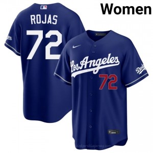 Women Miguel Rojas #72 Royal Alternate Limited Baseball Jersey | L.A. Dodgers Official MLB Design 3Oy26512