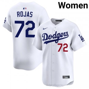 #72 Miguel Rojas White On-Field Style Baseball Jersey | Women Authentic LA Dodgers MLB Apparel 1cVe0888