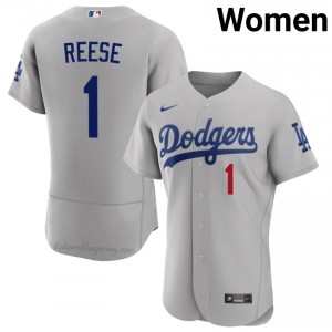 Los Angeles Dodgers Pee Wee Reese #1 Gray Women Premium Jersey | MLB Collectible Baseball Uniform B3pnJq90