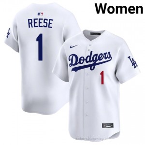 Women Pee Wee Reese #1 LA Dodgers White Elite Baseball Jersey| Embroidery Authentic v7478o32