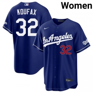 Women Sandy Koufax #32 Royal Alternate Limited Baseball Jersey | Dodgers Official MLB Design d43N4I78