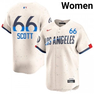 #66 Tanner Scott Cream On-Field Style Baseball Jersey | Women Authentic Dodgers MLB Apparel oD07Hk31