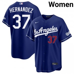 Dodgers Teoscar Hernandez #37 Royal Women Premium Jersey | MLB Collectible Baseball Uniform fNe7hS33