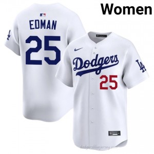 LA Dodgers Tommy Edman #25 White Women Premium Jersey | MLB Collectible Baseball Uniform 3OQ3MT85