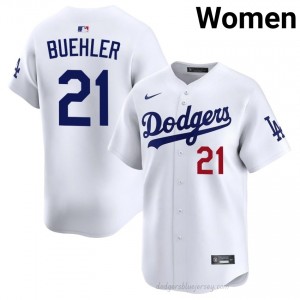 #21 Walker Buehler White On-Field Style Baseball Jersey | Women Authentic LA Dodgers MLB Apparel o87dHc46