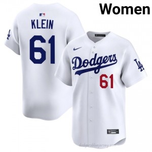 #61 Will Klein White On-Field Style Baseball Jersey | Women Authentic LA Dodgers MLB Apparel 7Q667556