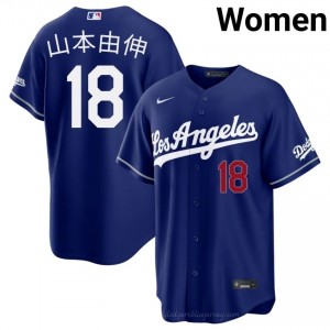 Women Yoshinobu Yamamoto #18 Royal Alternate Limited Baseball Jersey | Los Angeles Dodgers Official MLB Design 2nk3LO93