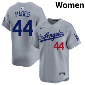 Grey Andy Pages #44 Women Baseball Jersey | L.A. Dodgers Limited Edition MLB Player Gear F2hRtP28