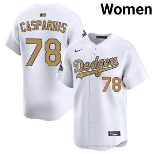 2026 Gold Collection White Ben Casparius #78 Women Baseball Jersey | LAD Limited Edition MLB Player Gear 324VUt24