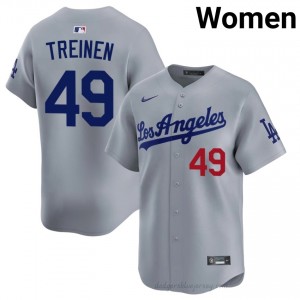 Women Blake Treinen #49 L.A. Dodgers Grey Elite Baseball Jersey| Stitched Authentic 5f417d46