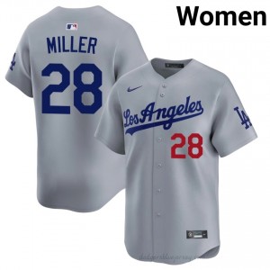 Women Bobby Miller #28 L.A. Dodgers Grey Elite Baseball Jersey| Stitched Authentic YKYcdF20