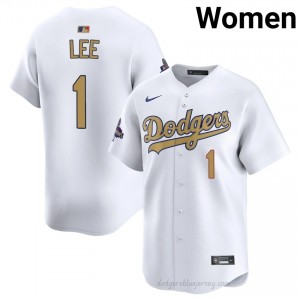 2026 Gold Collection White Brandon Lee #1 Women Baseball Jersey | LAD Limited Edition MLB Player Gear yw884v25