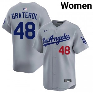 Women Brusdar Graterol #48 Grey Alternate Limited Baseball Jersey | L.A. Dodgers Official MLB Design 3bquUH74