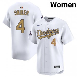 2026 Gold Collection White Duke Snider #4 Women Baseball Jersey | LAD Limited Edition MLB Player Gear 2yh34C70