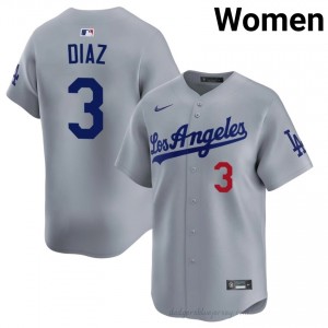 Grey Edwin Diaz #3 Women Baseball Jersey | L.A. Dodgers Limited Edition MLB Player Gear boS4hh48