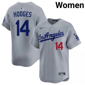 Women Gil Hodges #14 Grey Alternate Limited Baseball Jersey | L.A. Dodgers Official MLB Design 8aMa2341