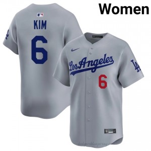 Hyeseong Kim #6 Grey Baseball Jersey | Women L.A. Dodgers Premium MLB Uniform Xyo3S251