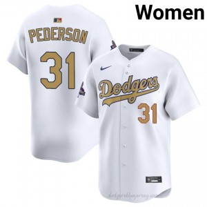 LAD Joc Pederson #31 2026 Gold Collection White Women Premium Jersey | MLB Collectible Baseball Uniform q5bLs871