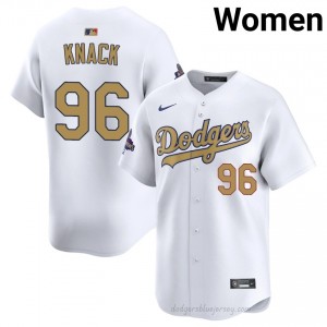 Women Landon Knack #96 LAD 2026 Gold Collection White Elite Baseball Jersey| Embroidery Authentic o70wFA67
