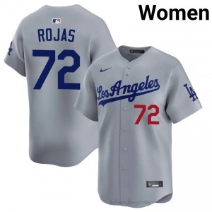 L.A. Dodgers Miguel Rojas #72 Grey Women Premium Jersey | MLB Collectible Baseball Uniform oU0rxn73